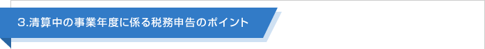 清算中の事業年度に係る税務申告のポイント